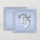 Het is een Blue Baby shower van een paddenstoel Kaart (Voorkant / Achterkant)