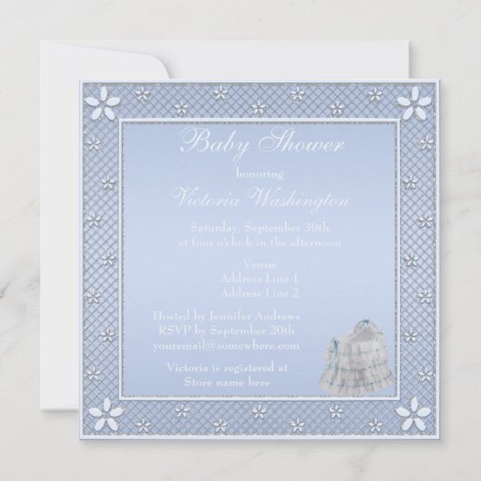 Het is een Blue Baby shower van een paddenstoel Kaart (Achterkant)