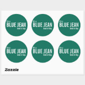 Het is een Blue Jean Kind van Dag Groene Casual St Ronde Sticker (Vel)