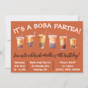 Het is een Boba Partea! Kinderen verjaardagsfeestj Kaart