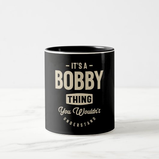 Het is een Bobby Thing, naam Bobby Tweekleurige Koffiemok (Center)