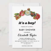 Het is een Boho White Red Roses Floral Baby shower Kaart (Voorkant)