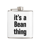 het is een bonen zaak heupfles (Voorkant)