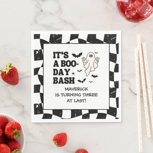 Het is een Boo Bash Halloween 3e verjaardag Servet (Insitu)