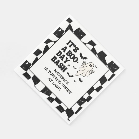 Het is een Boo Bash Halloween 3e verjaardag Servet (Hoek)