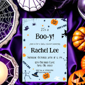 Het is een Boo-y lichtblauwe Halloween Baby Jongen Kaart