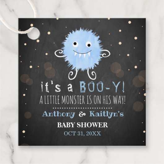 Het is een Boo-y! Little Monster Halloween Baby sh Bedankjes Labels (Voorkant)