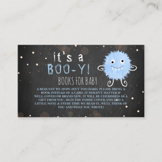 Het is een Boo-y! Little Monster Halloween Baby sh Informatiekaartje (Voorkant)