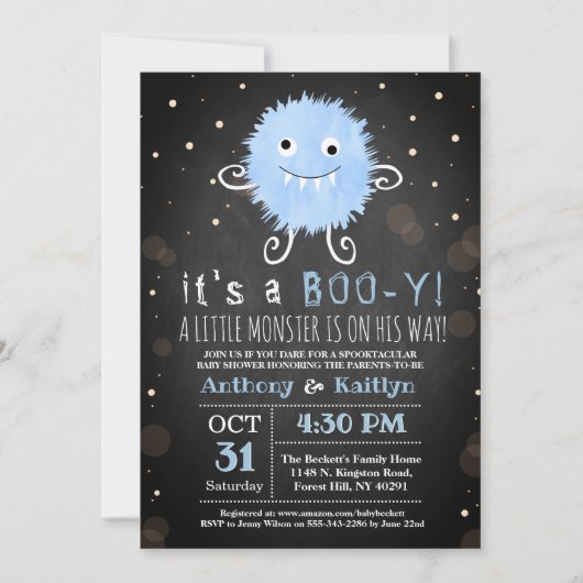 Het is een Boo-y! Little Monster Halloween Baby sh Kaart (Voorkant)