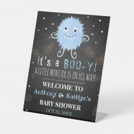 Het is een Boo-y! Little Monster Halloween Baby sh Reclamebord Met Voetstuk