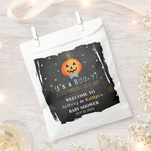 Het is een Boo-y! Little Pumpkin Halloween Baby sh Bedankzakje (Geknipt)