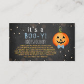 Het is een Boo-y! Little Pumpkin Halloween Baby sh Informatiekaartje (Voorkant)