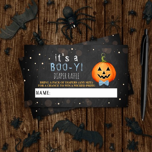 Het is een Boo-y! Little Pumpkin Halloween Baby sh Informatiekaartje