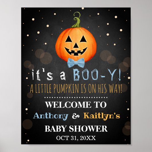 Het is een Boo-y! Little Pumpkin Halloween Baby sh Poster (Voorkant)
