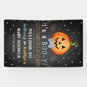 Het is een Boo-y! Little Pumpkin Halloween Baby sh Spandoek (Horizontaal)