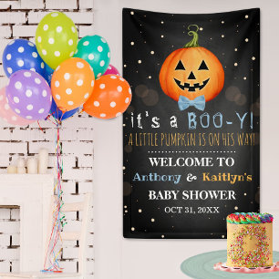 Het is een Boo-y! Little Pumpkin Halloween Baby sh Spandoek