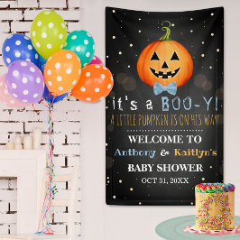 Het is een Boo-y! Little Pumpkin Halloween Baby sh Spandoek