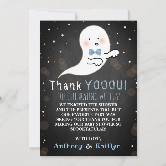 Het is een Boo-y! Little Spirit Halloween Baby sho Bedankkaart (Voorkant)