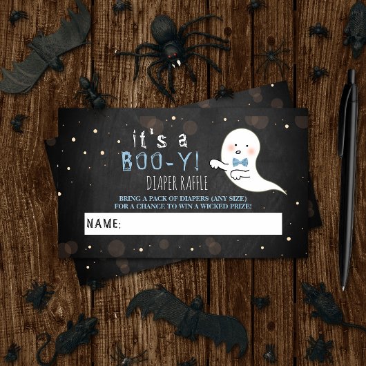 Het is een Boo-y! Little Spirit Halloween Baby sho Informatiekaartje
