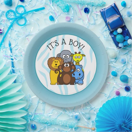 Het is een Bord dierentuin van het Baby shower Bor (Feest)