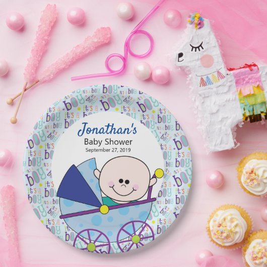 Het is een Bord van 10 cm Baby shower (Feest)