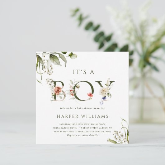 Het is een Botanisch Baby shower van de Botanische Kaart (Staand voorkant)