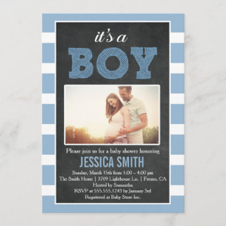 Het is een Boy Afbeelding Baby shower Invitation Kaart