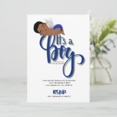 Het is een 'boy Announcement'-kaart Aankondiging (Staand voorkant)