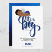 Het is een 'boy Announcement'-kaart Aankondiging (Voorkant / Achterkant)