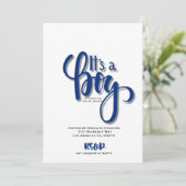 Het is een 'boy Announcement'-kaart Aankondiging (Staand voorkant)