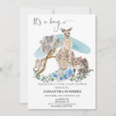 Het is een Boy Australian Animal Baby shower Blue Kaart (Voorkant)