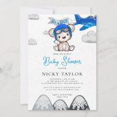 Het is een Boy Aviator Beer Baby shower Kaart (Voorkant)