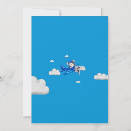 Het is een Boy Aviator Beer Baby shower Kaart (Achterkant)