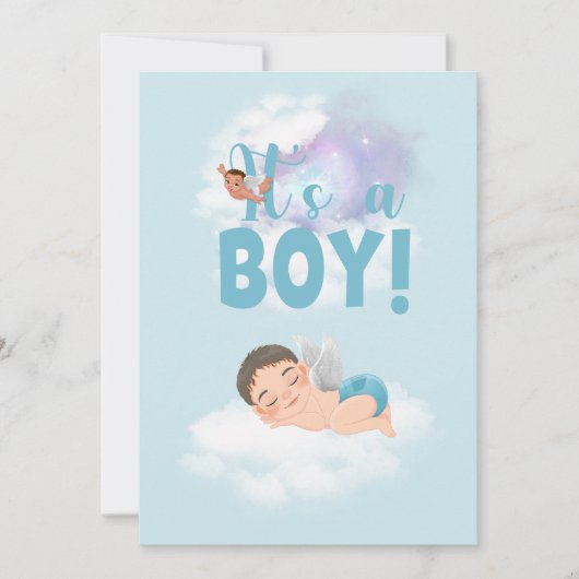 Het is een 'boy baby Announcement Card' Aankondiging (Voorkant)