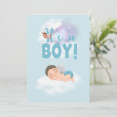 Het is een 'boy baby Announcement Card' Aankondiging (Staand voorkant)