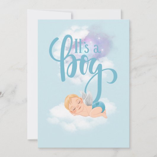 Het is een 'boy baby Announcement Card' Aankondiging (Voorkant)