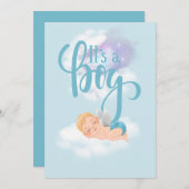 Het is een 'boy baby Announcement Card' Aankondiging (Voorkant / Achterkant)