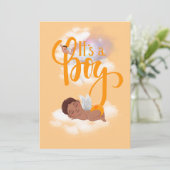 Het is een 'boy baby Announcement Card' Aankondiging (Staand voorkant)