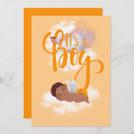 Het is een 'boy baby Announcement Card' Aankondiging (Voorkant / Achterkant)