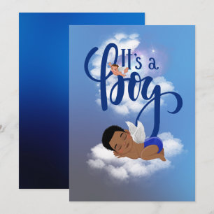 Het is een 'boy baby Announcement Card' Aankondiging