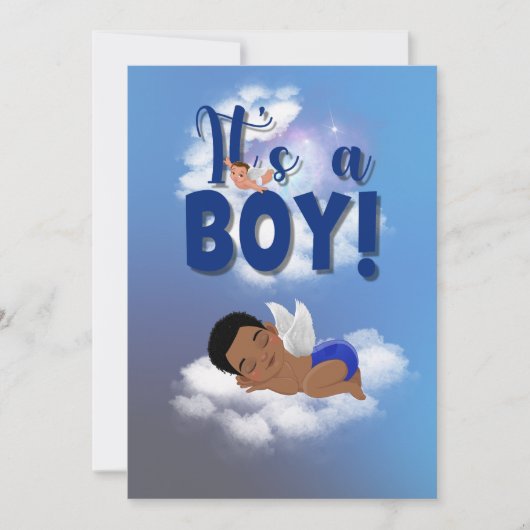 Het is een 'boy baby Announcement Card' Aankondiging (Voorkant)