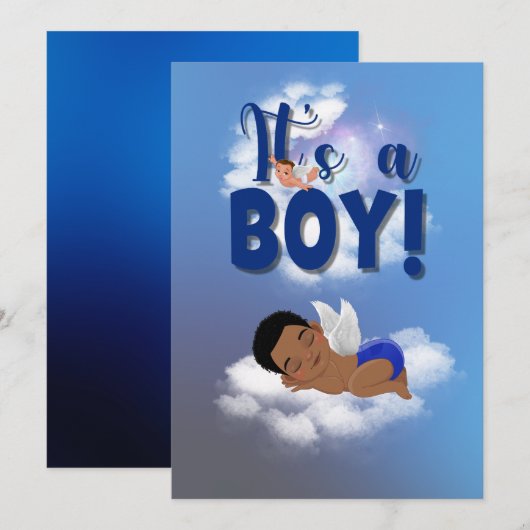 Het is een 'boy baby Announcement Card' Aankondiging (Voorkant / Achterkant)