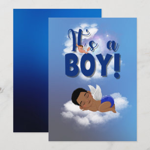Het is een 'boy baby Announcement Card' Aankondiging