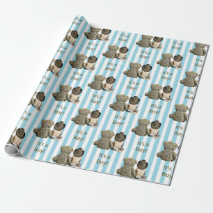 Het is een Boy Baby Cowboy en Teddy Bear Baby show Cadeaupapier
