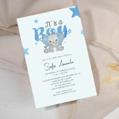 Het is een Boy Baby Elephant Baby shower Kaart