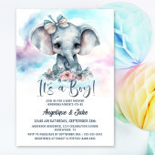 Het is een Boy Baby Elephant Boy Baby shower Kaart