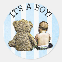Het is een Boy, Baby en Teddy Bear Sticker