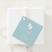 Het is een Boy Baby Feet Blue Boy Baby shower Bedankjes Labels (In situ)