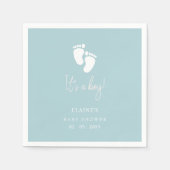 Het is een Boy Baby Feet Blue Boy Baby shower Servet (Voorkant)