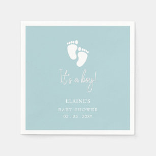 Het is een Boy Baby Feet Blue Boy Baby shower Servet